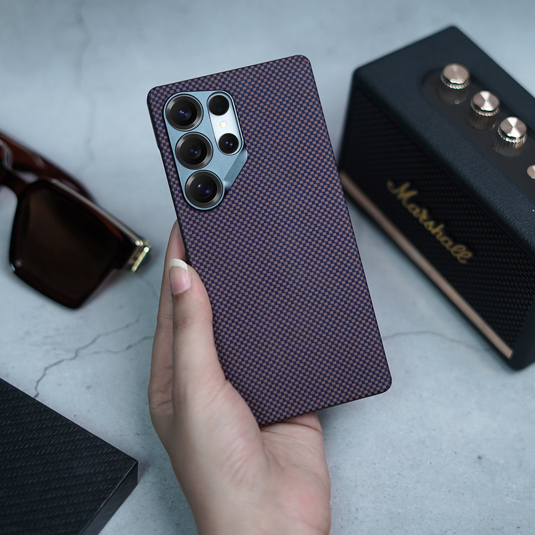 Galaxy S25 Series Grid Lock Aramid Carbon Fiber Case