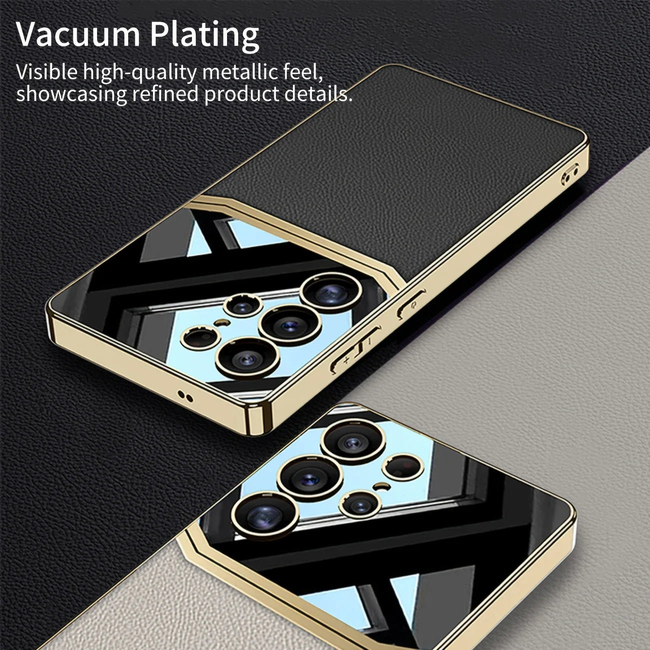 Royal Touch Electroplated Leather Case - Samsung
