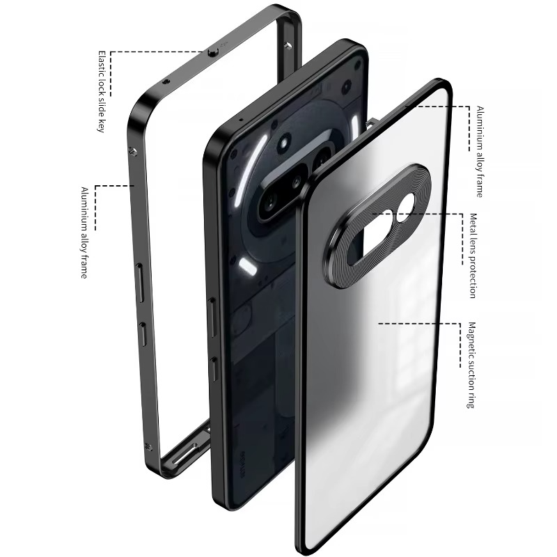 Aluminium Alloy Metal Frame Glass Case - Nothing