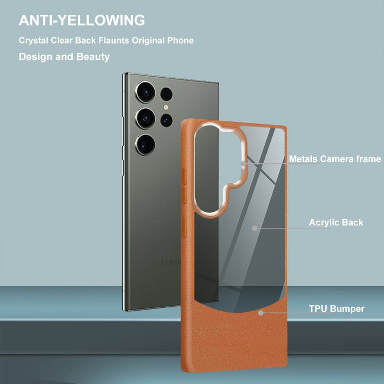 Splicing Leather Texture Clear Acrylic Case - Samsung