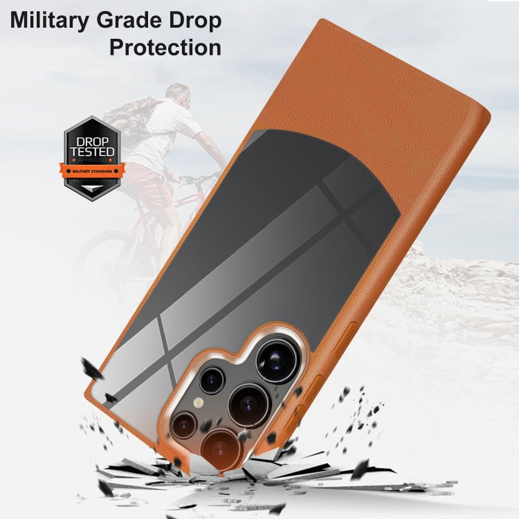 Splicing Leather Texture Clear Acrylic Case - Samsung