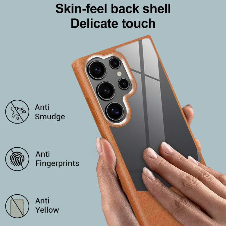Splicing Leather Texture Clear Acrylic Case - Samsung