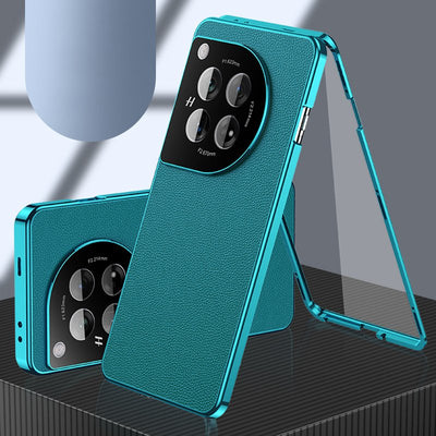 Aluminium Frame Leather Back Case - OnePlus