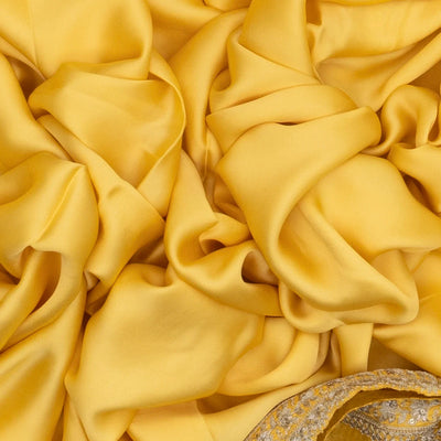 Yellow Woven Banarasi Satin Saree With Embroidery