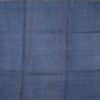 Dark Grey Woven Tussar Silk Saree Printed With Bird Motifs-Dark Grey