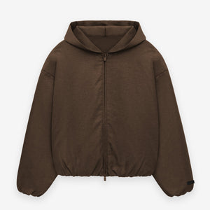 Women's Textured Nylon Hooded Bomber
