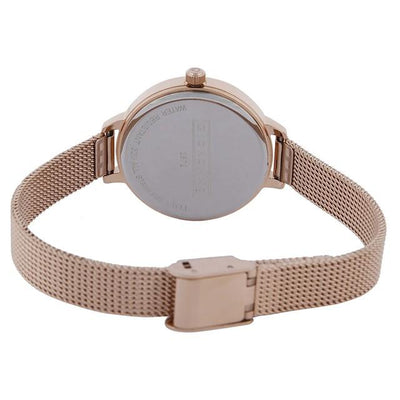 Giordano Off White Dial & Rose Gold Chain Watch for Women