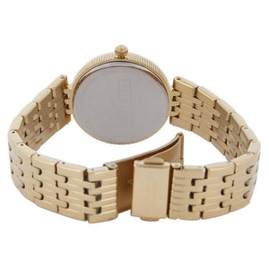 Giordano Brown Dial & Gold Chain Watch for Women