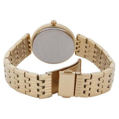 Giordano Brown Dial & Gold Chain Watch for Women