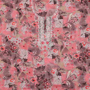 Multi-color material chudidhar set,floral print & embroidery top,plain bottom & floral design sequin embroidered dupatta