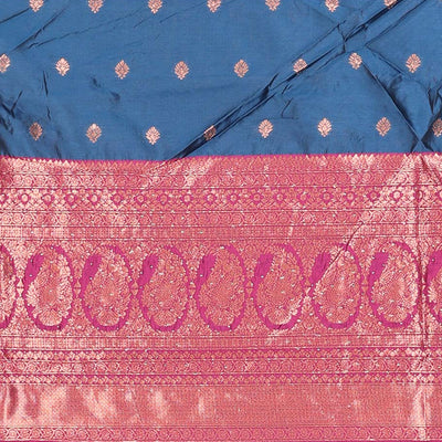 Purple zari buttas artsilk halfsaree,contrast traditional design stonework border, blouse & dhavani of jaal designs