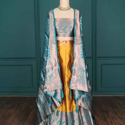 Purple zari buttas artsilk halfsaree,contrast traditional design stonework border, blouse & dhavani of jaal designs
