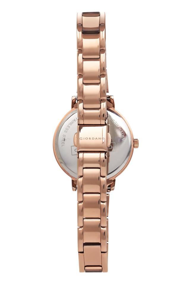 Giordano Women's Brown Dial & Rose Gold Chain Watch