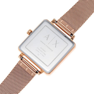 Armani Exchange Lola Square Silver Dial Women 30mm