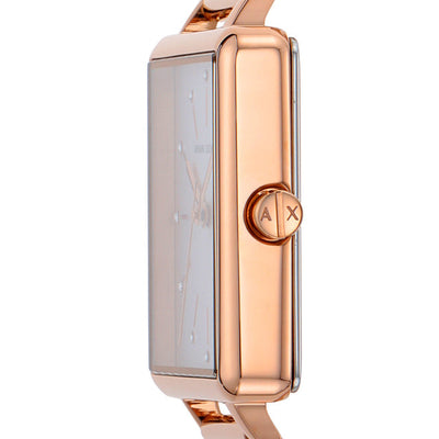 Armani Exchange Lola Square Silver Dial Women 30mm