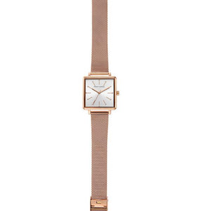 Armani Exchange Lola Square Silver Dial Women 30mm
