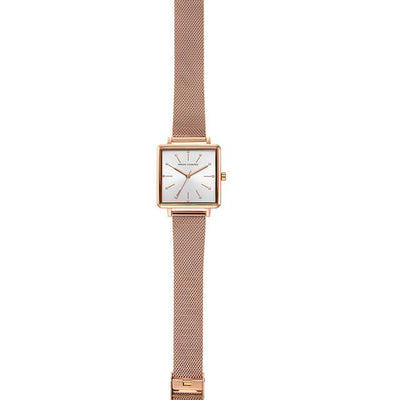 Armani Exchange Lola Square Silver Dial Women 30mm