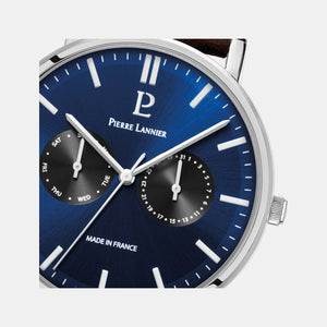 Essential Men Quartz Blue Dial Analog Leather Watch 206J164