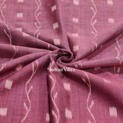 Onion Pink Tipa Design Sambalpuri Odisha Ikat Cotton Fabric