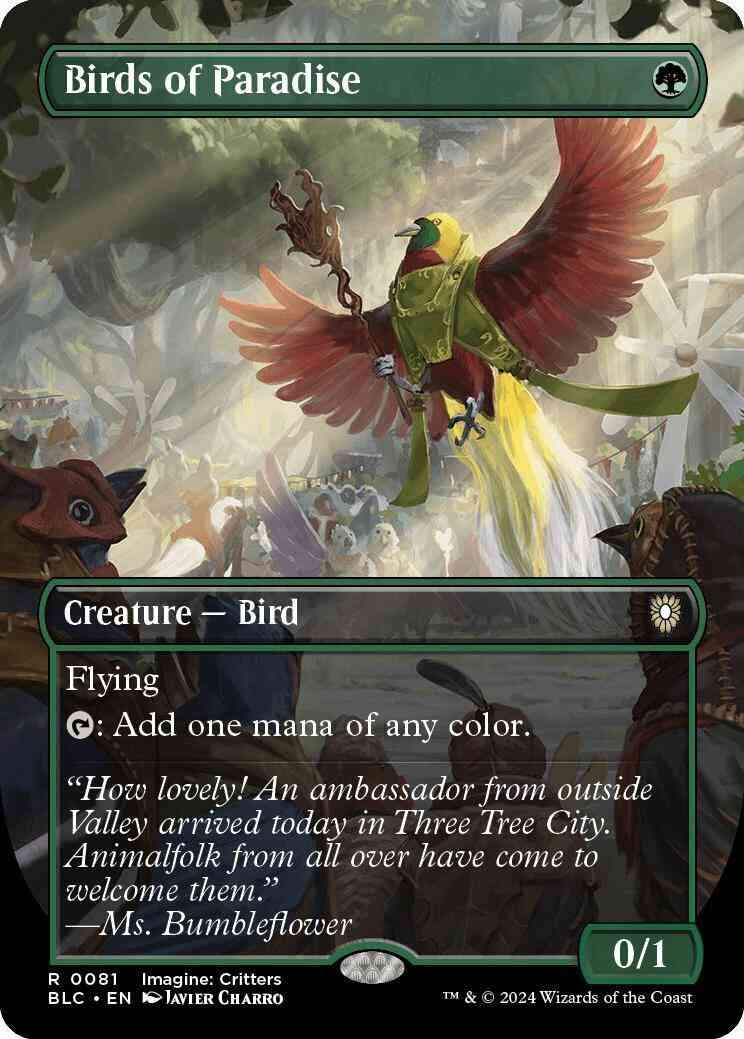 Birds of Paradise [81] [Borderless] [Imagine: Critters] [Bloomburrow: Commander] [Non-Foil]