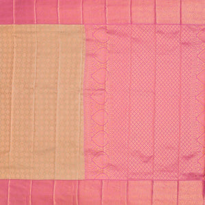 Sandal jacquard wedding silksaree, contrast ogee patterned border & pallu of jaal designs