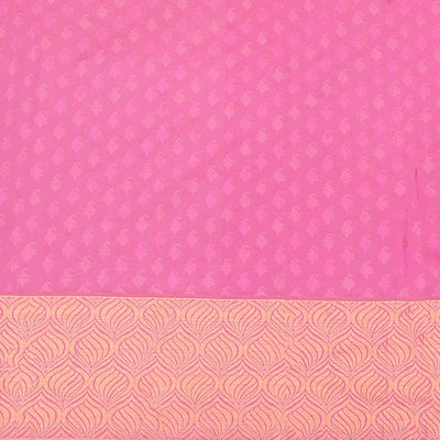 Sandal jacquard wedding silksaree, contrast ogee patterned border & pallu of jaal designs