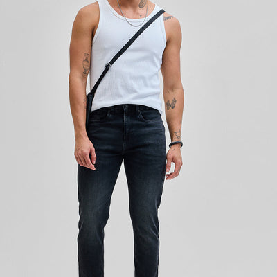 Charcoal Grey Tapered Fit Jeans
