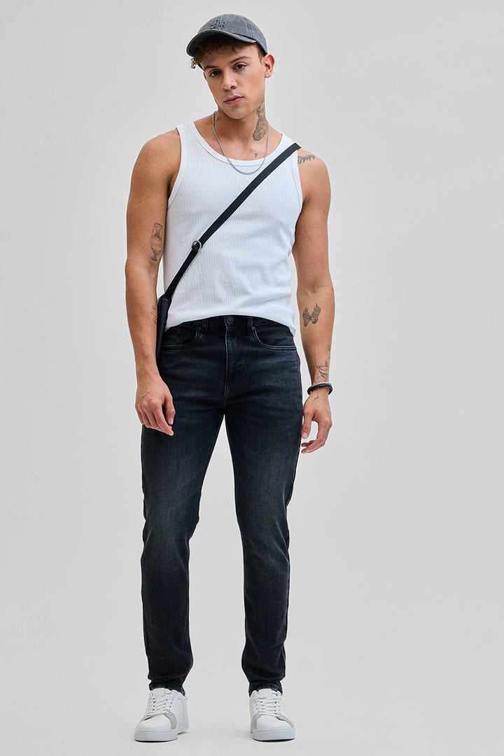 Charcoal Grey Tapered Fit Jeans