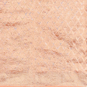 Orange crushed saree, traditional design border & pallu of intricate designs