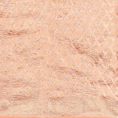 Orange crushed saree, traditional design border & pallu of intricate designs