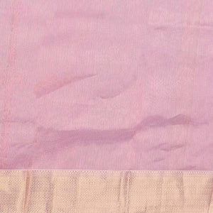 Pink striped crushed tissue saree, traditional design zari border & pallu of stripes