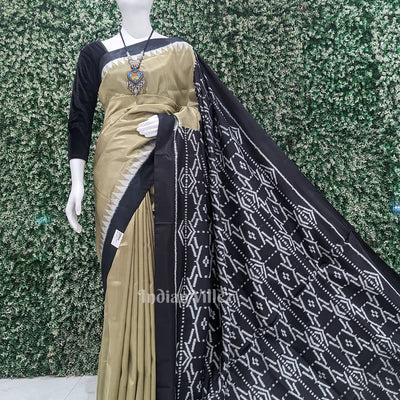 Metallic Gold Black Odisha Ikat Contemporary Designer Saree