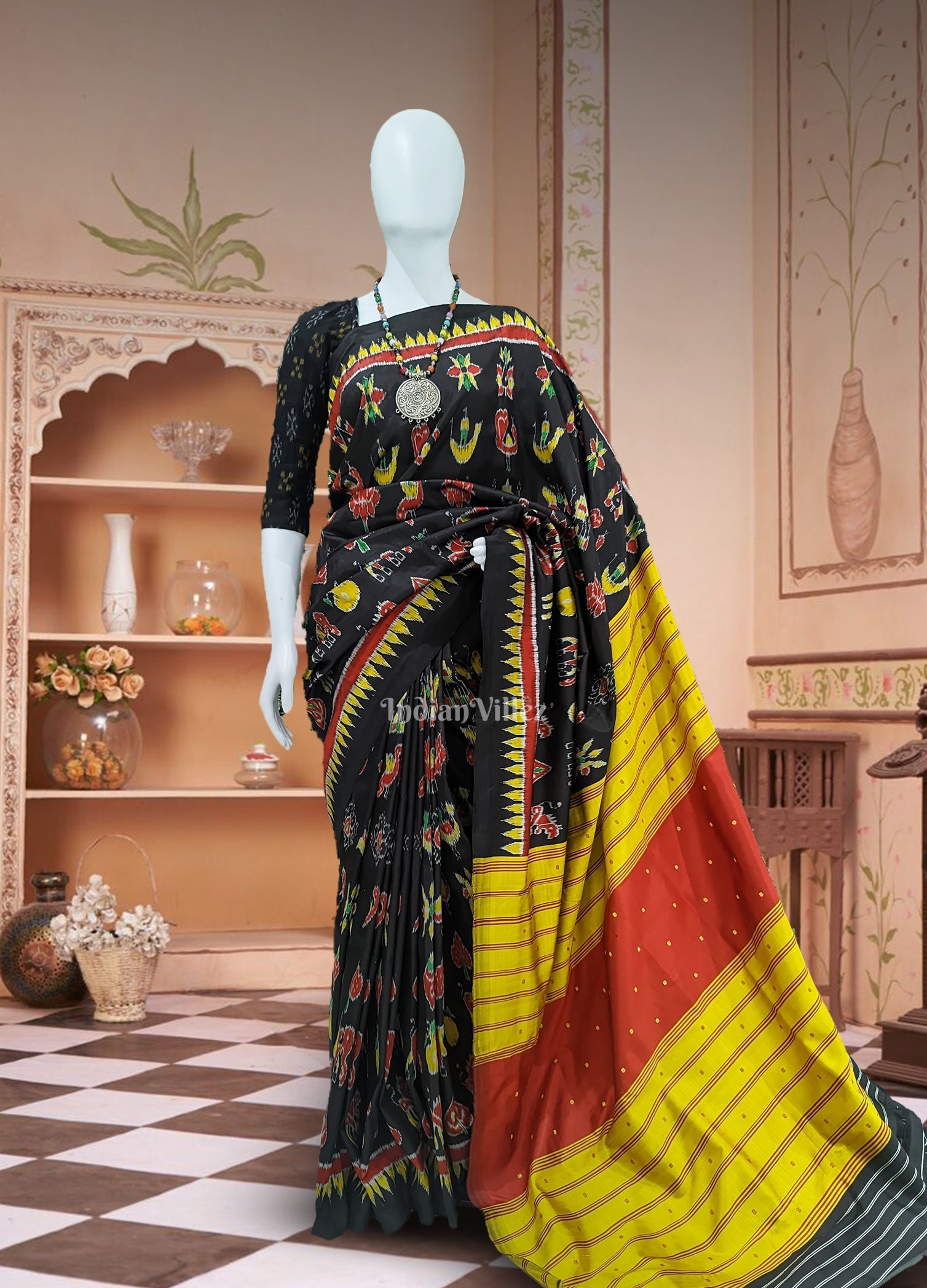 Black Odisha Handloom Designer Nabarangi Silk Saree