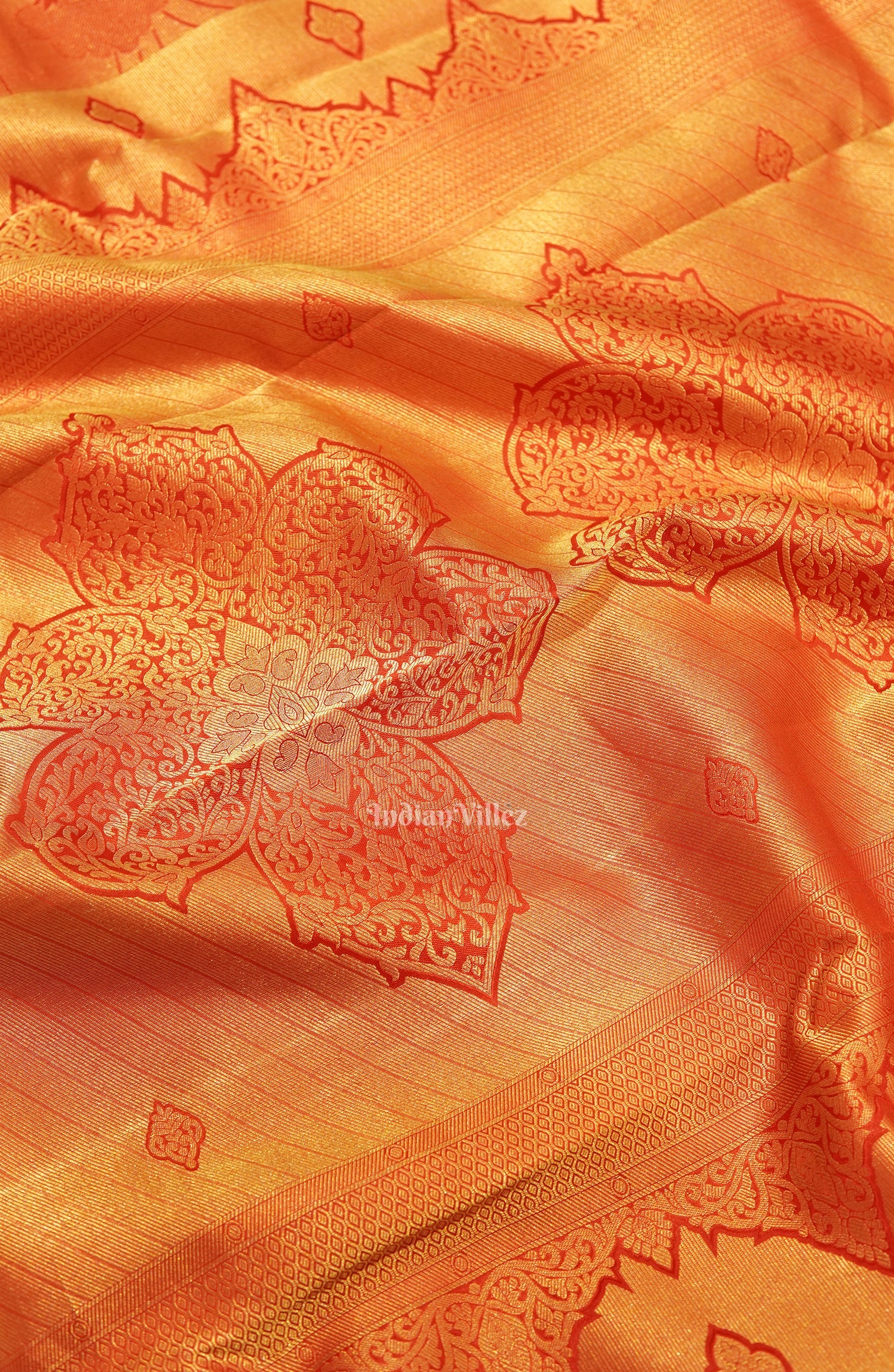 Red With Golden Border Pure Kanjivaram Silk Saree