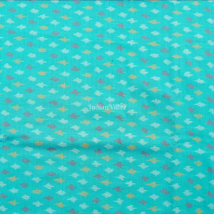 Sky Blue Handwoven Pochampally Ikat Sico Fabric