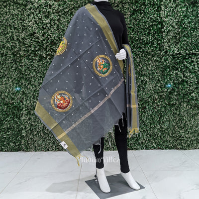 Nartaki Theme Patachitra Chanderi Dupatta