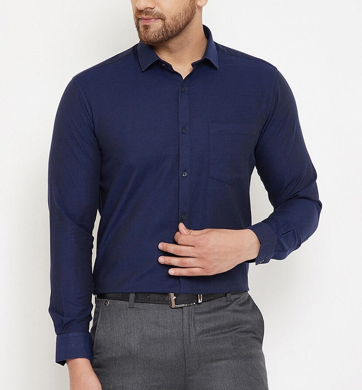 Combo of 2 Cotton Shirt for Man ( Navy Blue and Black )