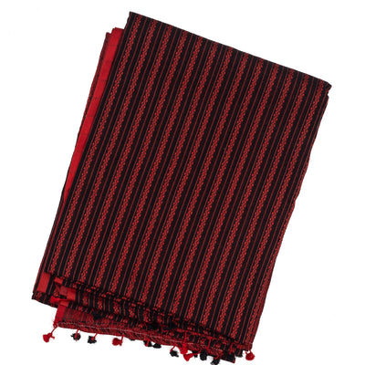 Black Handloom Bengal Cotton Saree With Floral Stripes