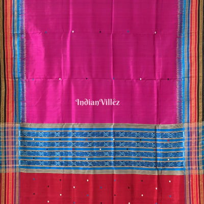 Magenta Odisha Ikat Kathiphera Khandua Silk Saree