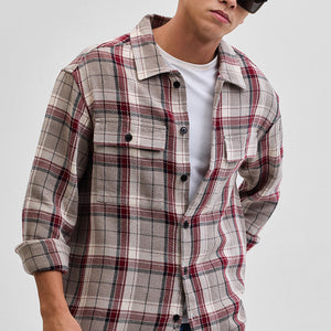 Brown Double Pocket Flannel Overshirt