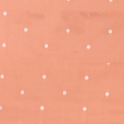 Borderless orange butter silk saree with zari buttas, contrast pallu of intricate designs in zari