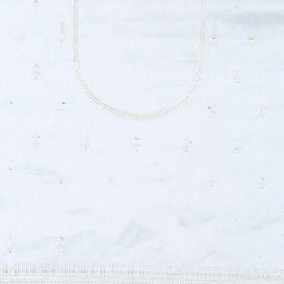 Pink embroidered half-saree, embroidered patch border, embroidered blouse & contrast scallop embroidered dhavani