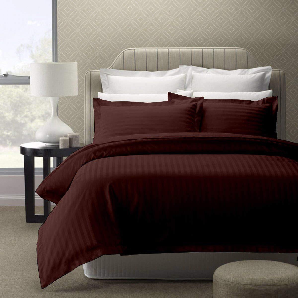 Fitted King Size Cotton Bedsheet - Brown