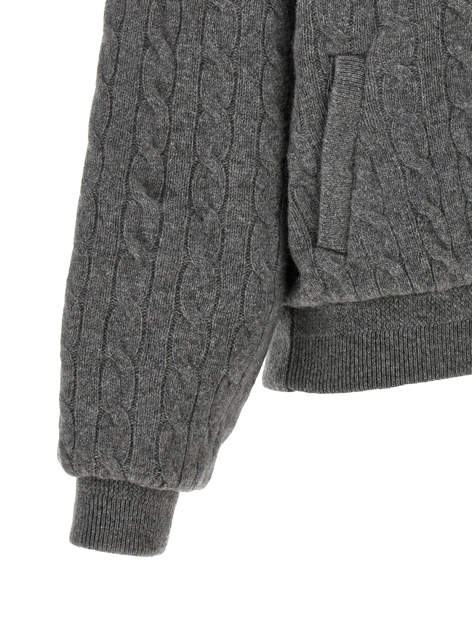 Polo Ralph Lauren Padded Knit Braided Bomber Jacket