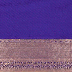 Violet jacquard kanchipuram silk saree, contrast jaal pallu & border of thilakam, neli kathir & jaal