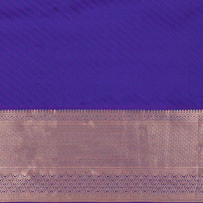 Violet jacquard kanchipuram silk saree, contrast jaal pallu & border of thilakam, neli kathir & jaal