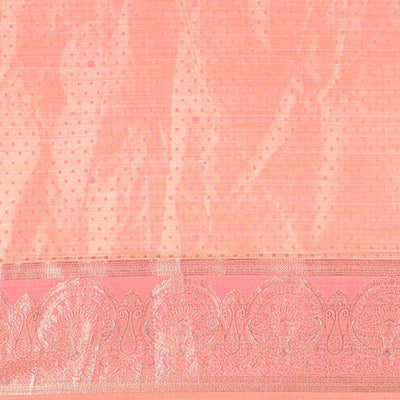 Pink zari buttas art silk half saree, traditional patterned border, zari design blouse & intricate dupatta