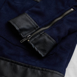 Navy Multi-Patch Zipper Jacket