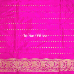 Yellow Pink Designer Banarasi Katan Silk Saree