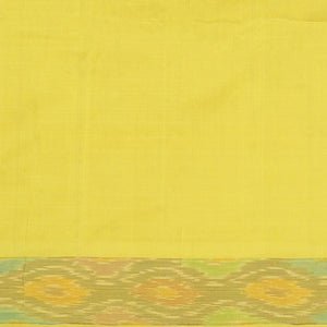 Blue checked kuppadam cotton saree, ikkat border & contrast pallu of stripes